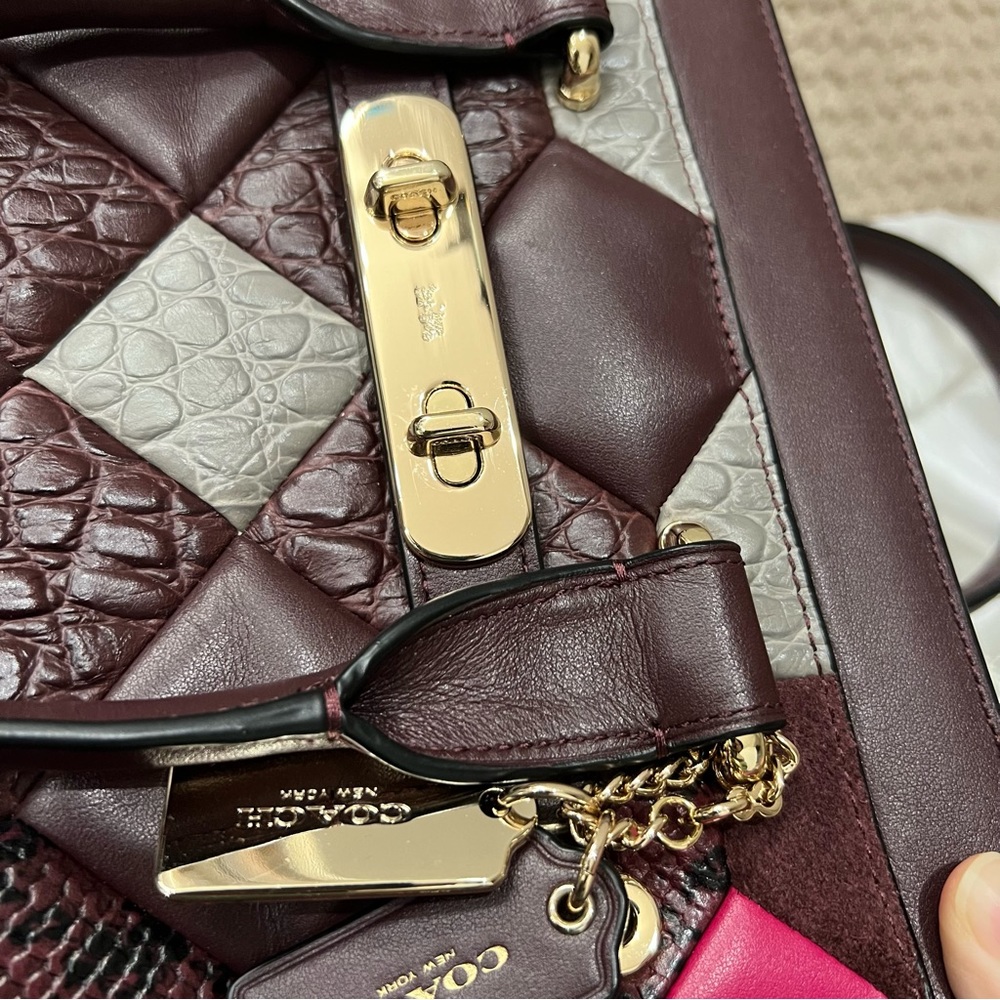 Like New Coach Swagger 27 Quilted Patchwork Exotic Leather Bag - Picture 11 of 11
